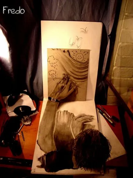 100 cele mai bune idei desene 3D pe hârtie cu un creion în fotografie