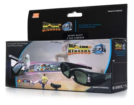 Ochelari 3D cs-vadd3g link-ul activ pentru DLP proiector 3D - laser Mondială