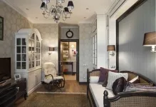 tapet limba engleză în stilul interior, fotografia de flori (tapet în engleză) Tapetul în stil englezesc în fotografie de interior cu flori