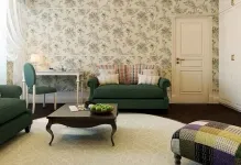 Tapetul în stil englezesc în fotografie de interior cu flori (foto) Tapetul în stil englezesc în fotografie de interior cu flori