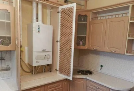 bucătărie de design, cu un cazan de gaz, proiectarea de mici pentru bucatarie mare