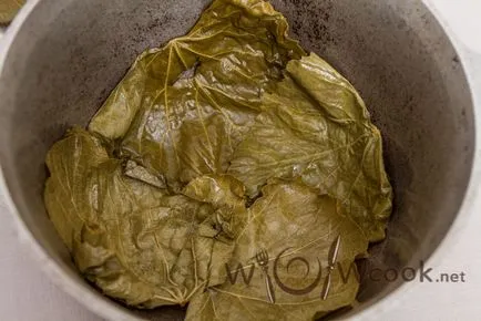 Dolma în frunze de struguri, cu un pas cu pas fotografii reteta (păsări de curte și cârnați) Dolma în frunze de struguri, cu un pas cu pas reteta fotografii