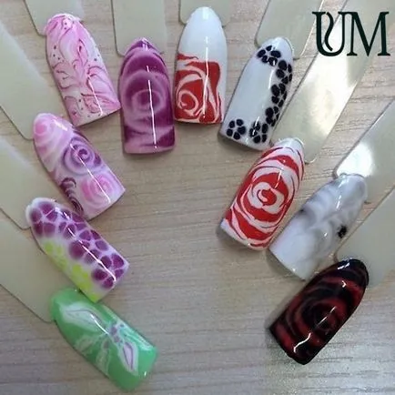 de design de unghii pe lac gel umed - foto și video