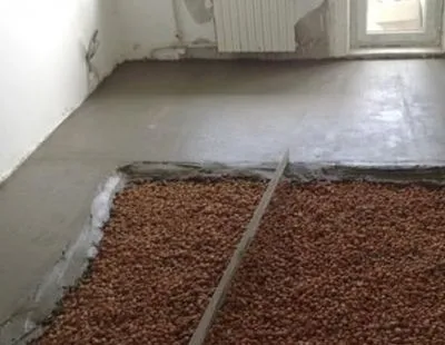 podea Eteplenie argilă expandată cu regula lor mâini, tehnologia (tehnologie) Eteplenie argilă expandată podea cu regula mâinile lor, tehnologie
