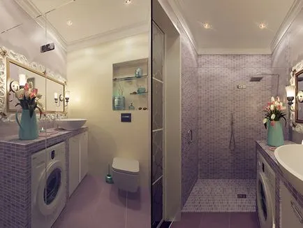 Interiorul o baie mică cu WC 83 fotografie idei de design