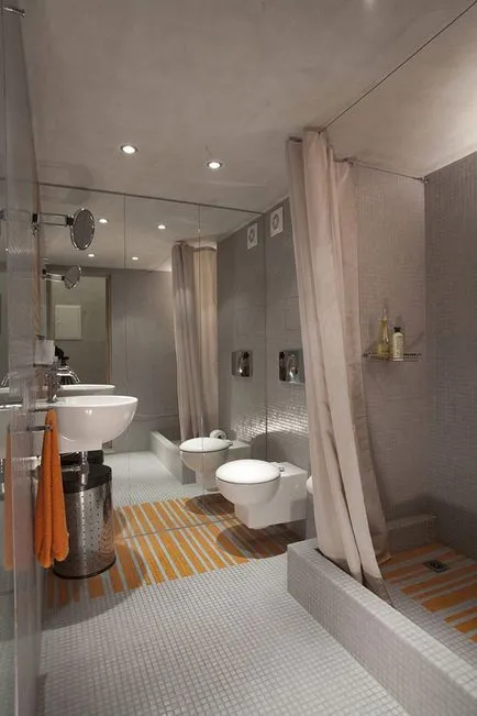 Interiorul o baie mică cu WC 83 fotografie idei de design