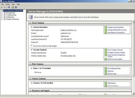 Ca manager de server în sistemul de operare Longhorn schimbare administrare servere (partea 1)