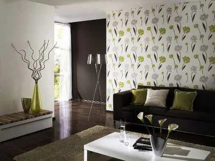 Cât de frumos tapet pokleit în sala de două culori interioare foto cu opțiuni decorative (frumos) Cât de frumos tapet pokleit în sala de două culori interioare foto cu opțiuni decorative