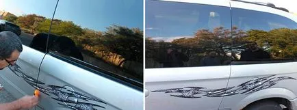Cum pentru a lipi un autocolant pe sticlă și caroseria vehiculului (fier card din plastic) Cum pentru a lipi un autocolant pe sticlă și caroseria vehiculului