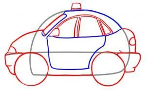 Cum de a desena o mașină de poliție cu un creion în etape