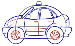 Cum de a desena o mașină de poliție cu un creion în etape