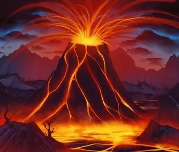 Cum să atragă un vulcan erupție etape creion