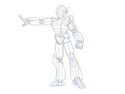 Cum de a desena un pas de robot cu pas (etapa) Cum de a desena un pas cu pas de robot