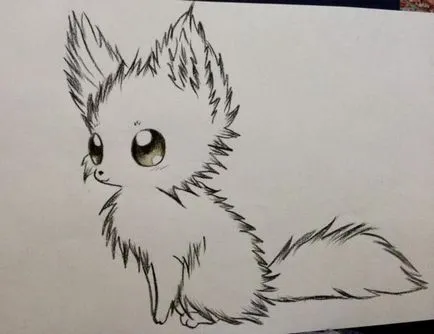 Cum de a desena treptat Fox anime, creioane si vopsele