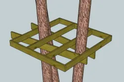 Cum de a construi o casă pe un copac 1 (grinzi groase de lemn) Cum de a construi o casă pe un copac 1