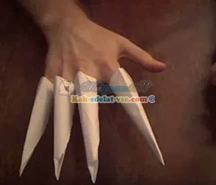 Cum de a face gheare de hârtie 5 opțiuni (cum să facă gheare de hârtie pe degetele de la picioare) Cum de a face gheare de hârtie 5 opțiuni