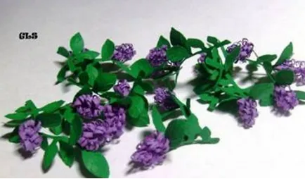 Cum de a face un liliac (crenguta liliac) hârtie ondulată (crep)