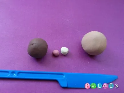 Ca și capul unui om orb a făcut din plastilină în etape (plastilina) Ca și capul unui om orb a făcut din plastilină în etape