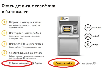Cum de a retrage bani de la telefonul Beeline numerar