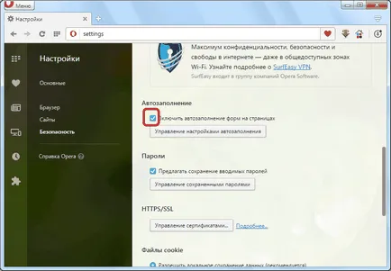Cum de a salva parolele în Opera