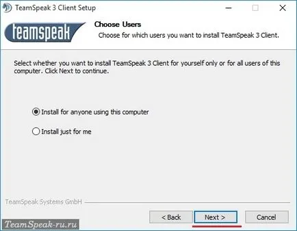 Cum se instalează TeamSpeak 3 în limba rusă