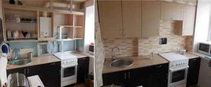 Ca ascunde sau decora conducta de gaz bucătărie (o țeavă) Ca ascunde sau decora conducta de gaz în bucătărie