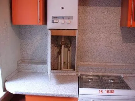 Ca ascunde sau decora conducta de gaz în bucătărie (ca conducta de gaz zadekorirovat în bucătărie) Ca ascunde sau decora conducta de gaz în bucătărie