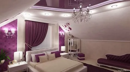 Cameră în violet - o varietate și combinație de gama