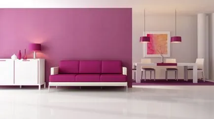 Cameră în violet - o varietate și combinație de gama