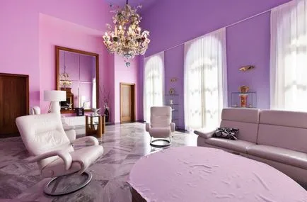 Cameră în violet - o varietate și combinație de gama