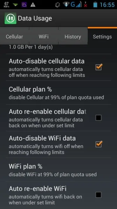 Controlul asupra modului de a salva MB de trafic de date mobil de pe Android