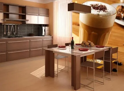 Brown interior bucătărie - fotografie, design, decorare