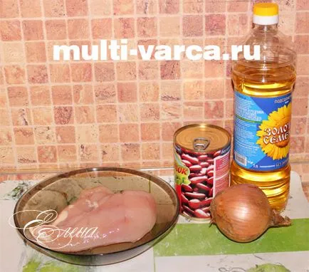 Fasole in conserve din multivarka cu pui