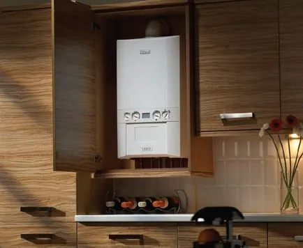 Bucătărie cu un design cazan cu gaz - foto și video