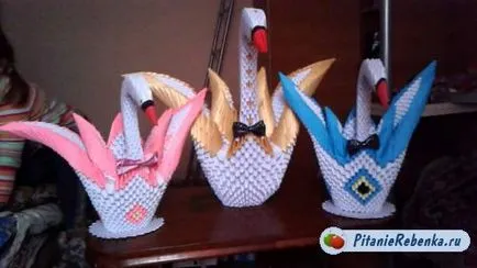 Swan a făcut din hârtie face cu mâinile (Lebăda) Swan de hîrtie face cu propriile sale mâini