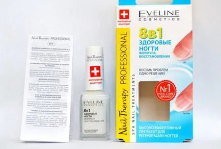 lac terapeutic Evelyn 8 într-o singură instrucțiune, compoziție, evaluări, provocând unghiile inflamat (terapeutice) unghii Terapie Eveline 8 în 1 instruire, compoziție, comentarii, de ce doare unghiile