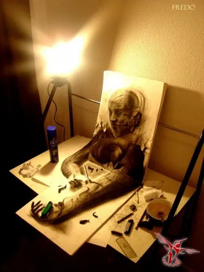 desene 3D de top în creion - un mesager (poze) desene 3D de top în creion - un mesager pentru a
