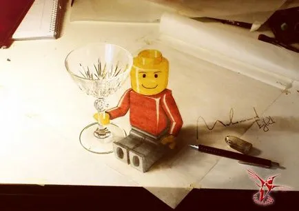 desene 3D de top în creion - un mesager (creion) desene 3D de top în creion - un mesager pentru a