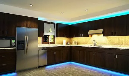 Instalarea de benzi cu LED-uri în bucătărie cu mâinile cum se instalează iluminare, instrucțiuni video (LED-uri) Instalarea de benzi cu LED-uri în bucătărie cu mâinile cum se instalează iluminat, instrucțiuni video de