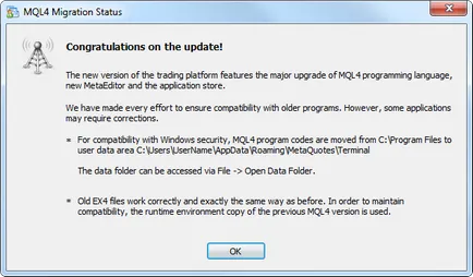 Actualizarea la un build nou de MetaTrader 4 600 și de mai sus - articole MQL4