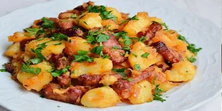 cartofi tocana de foarte gustos, cu carne, 8 rețete diferite cu fotografii
