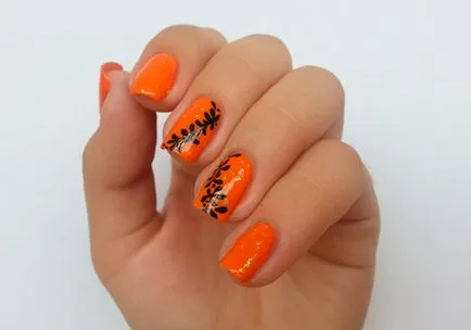 Orange manichiura Foto idei de design de unghii 100