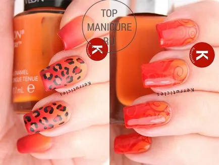 Orange manichiura - 56 idei originale