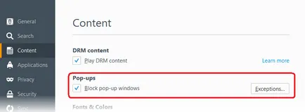 Setări pop-up excepții de blocare și de rezolvare a problemelor, cum sa, suport mozilla