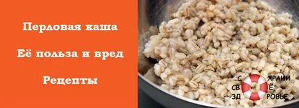Orz beneficii terci de cereale și calorii, Harms, rețete (utilizare) beneficii terci de orz și a efectelor nocive, calorii, rețete