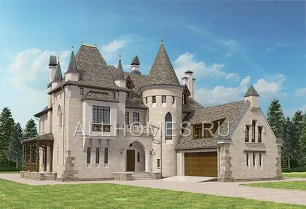 Casele de proiect în stilul unui castel medieval v-550-1k