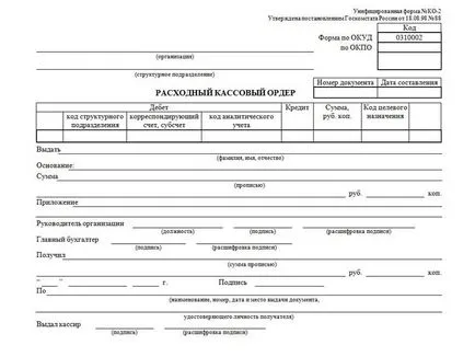 Cheltuielile formularul de comandă de numerar, umple model