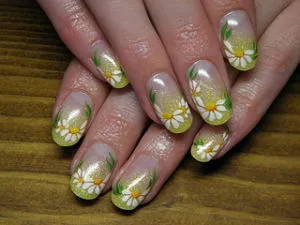 Daisies pe unghii - crea propria imagine romantica (cuie) Daisies pe unghii - crea propria imagine romantica