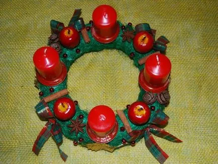 coroană de Crăciun - Coroana de Advent (Advent) Crăciun coroană de flori - Coroana de Advent