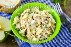 Salata cu carne de pui, telina si reteta de mere cu fotografie (mere) Salata cu carne de pui, telina si reteta de mere cu o fotografie
